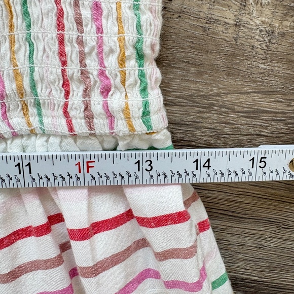 Polagram Multicolor Stripe Smocked Tie Strap Maxi Dress Size M - Picture 7 of 13